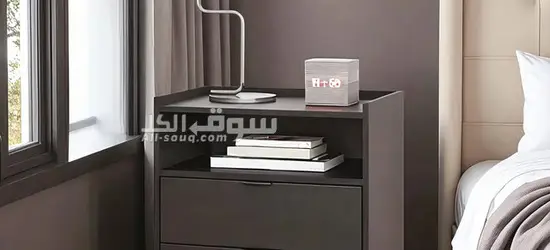 Vento Modern Nightstand – Matte Black Finish