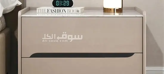 Taupe Gloss 2-Drawer Nightstand